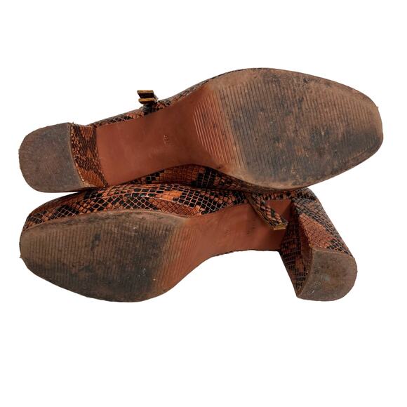 H&M Ankle Boots Chunky Snakeskin Print Block Heel Side Zip Height Size 8 1/2 - Picture 6 of 11